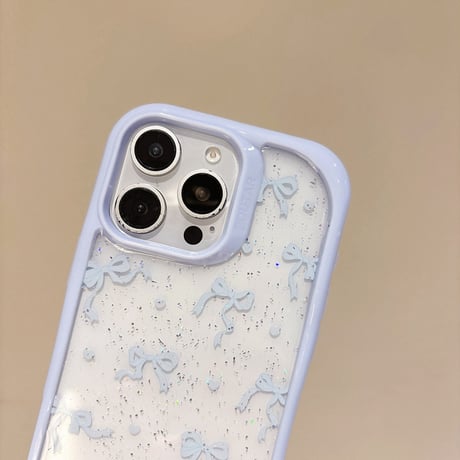 【お取り寄せ商品】iPhoneケース スマホケース iPhone16 iPhone15 iPhone14 かわいい ブルー リボン 韓国 L9373