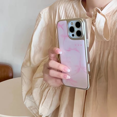 【お取り寄せ商品】iPhoneケース スマホケース iPhone16 iPhone15 iPhone14 かわいい ラブリー リボン 韓国 L9388