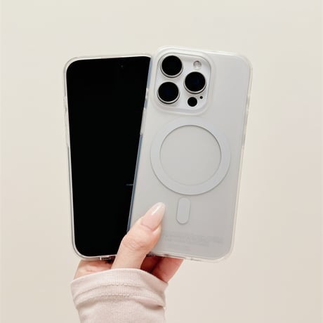 【お取り寄せ商品】iPhoneケース スマホケース iPhone15 iPhone14 シンプル クリア シルバー MagSafe L9026