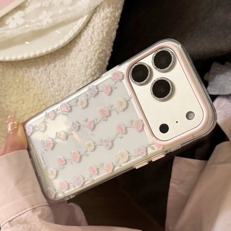 【お取り寄せ商品】iPhoneケース スマホケース iPhone17 iPhone16 iPhone15 花柄 ピンク 可愛い M7185