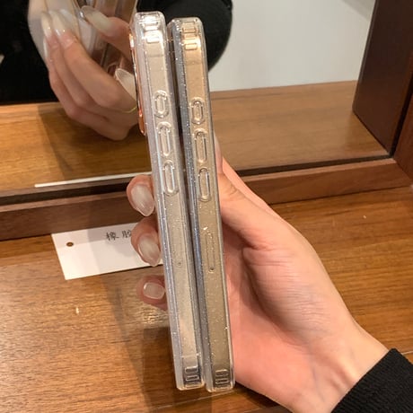 【お取り寄せ商品】iPhoneケース スマホケース iPhone16 iPhone15 iPhone14 シンプル 可愛い クリア ラメ MagSafe L9343