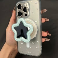 【お取り寄せ商品】iPhoneケース スマホケース iPhone17 iPhone16 iPhone15 韓国 magsafe グリップ付き 雲 星 M7177