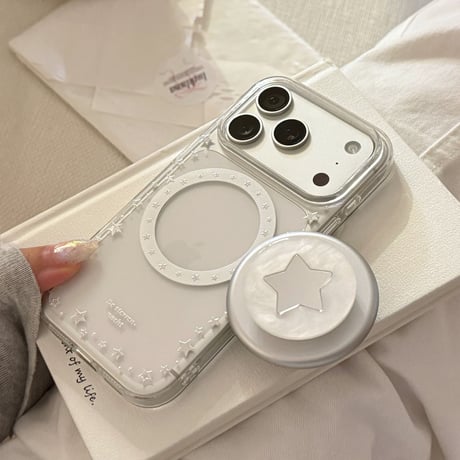 【お取り寄せ商品】iPhoneケース スマホケース iPhone17 iPhone16 iPhone15 星 シンプル クリア magsafe M7184