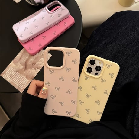 【お取り寄せ商品】iPhoneケース スマホケース iPhone16 iPhone15 iPhone14 シンプル パステル リボン L9005