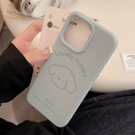 【お取り寄せ商品】iPhoneケース 韓国  iPhone15 iPhone14 犬 パステル かわいい L9009