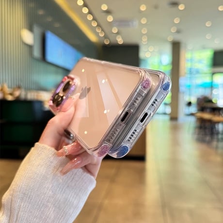 【お取り寄せ商品】iPhoneケース スマホケース iPhone16 iPhone15 iPhone14 クリアケース メタルフレーム サイド ラメ L9844