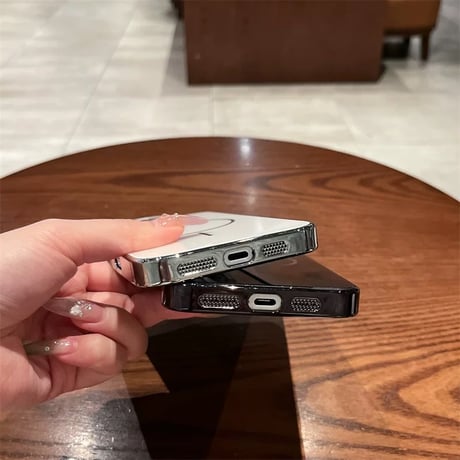 【お取り寄せ商品】iPhoneケース スマホケース iPhone16 iPhone15 iPhone14 シンプル メタリック MagSafe ワイヤレス充電 おしゃれ  L9570