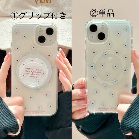【お取り寄せ商品】iPhoneケース スマホケース iPhone16 iPhone15 iPhone14 可愛い おしゃれ 人気 花柄 MagSafe L9368