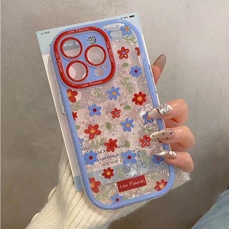 【お取り寄せ商品】iPhoneケース スマホケース iPhone16 iPhone15 iPhone14 大人可愛い ラメ 花柄 L9328