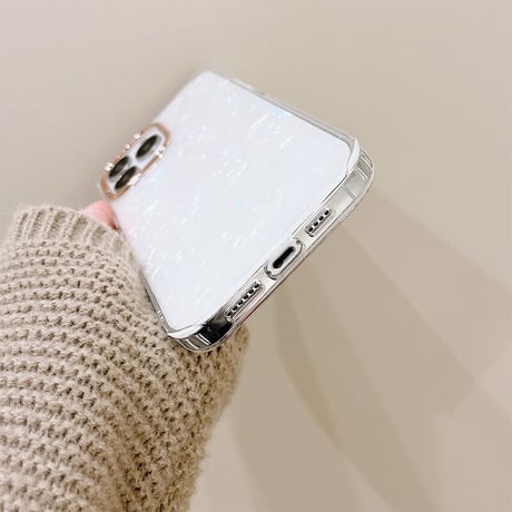 【お取り寄せ商品】iPhoneケース iPhone13 iPhone14 iPhone15 ケース シェルパターン きれいめ 大人かわいい ホワイト ピンク アイフォンケース L6795