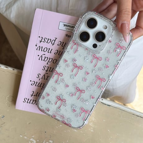【お取り寄せ商品】iPhoneケース スマホケース iPhone17 iPhone16 iPhone15 韓国 可愛い リボン ラメ M7180