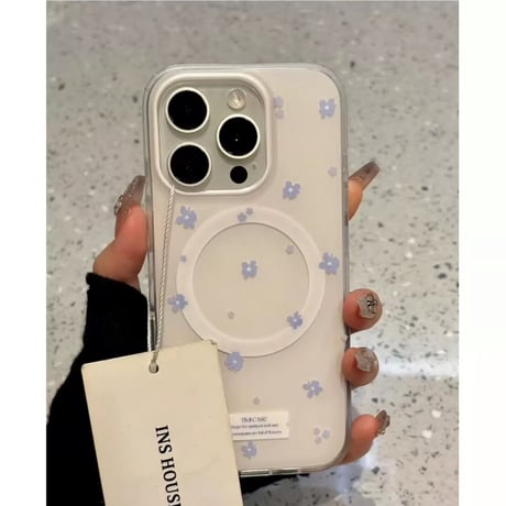 【お取り寄せ商品】iPhoneケース スマホケース iPhone16 iPhone15 iPhone14 かわいい 春 小花柄 韓国 MagSafe L9402