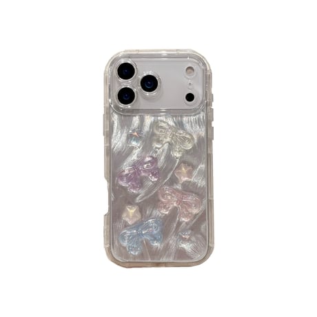 【お取り寄せ商品】iPhoneケース スマホケース iPhone16 iPhone15 iPhone14 かわいい リボン ちゅるん 蝶々 韓国 L9458