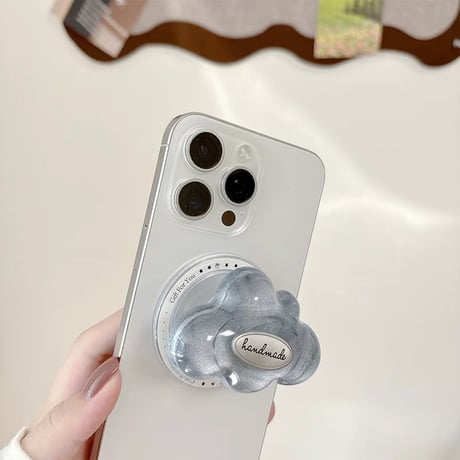 【お取り寄せ商品】MagSafeグリップ 大人女子 落下防止 マグセーフ 韓国 雲 M7112