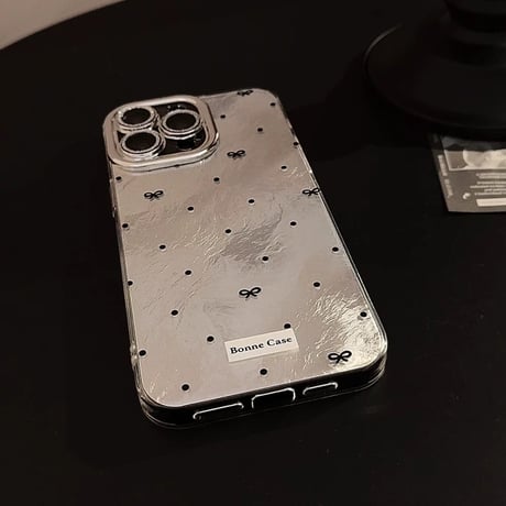 【お取り寄せ商品】iPhoneケース スマホケース iPhone15 iPhone14 リボン 光沢 大人っぽ 韓国風 L7532