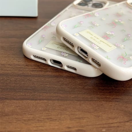 【お取り寄せ商品】iPhoneケース スマホケース iPhone16 iPhone15 iPhone14 おしゃれ 花柄 大人可愛い ホワイト L9858