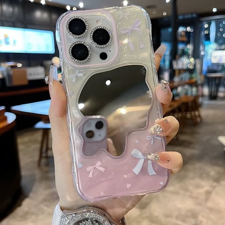 【お取り寄せ商品】iPhoneケース スマホケース iPhone16 iPhone15 iPhone14 ミラー付き おしゃれ 可愛い 韓国 L9857