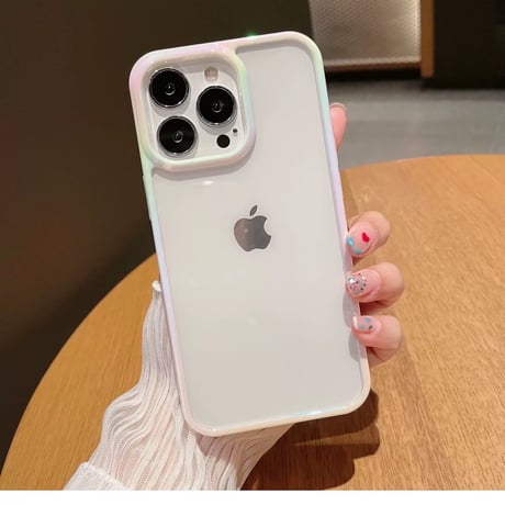 【お取り寄せ商品】iPhoneケース スマホケース iPhone16 iPhone15 iPhone14 シンプル クリア 推し活 オーロラ  L9839