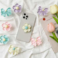 【お取り寄せ商品】iPhone グリップ 大人女子 ニュアンス 落下防止 花 リボン L9233