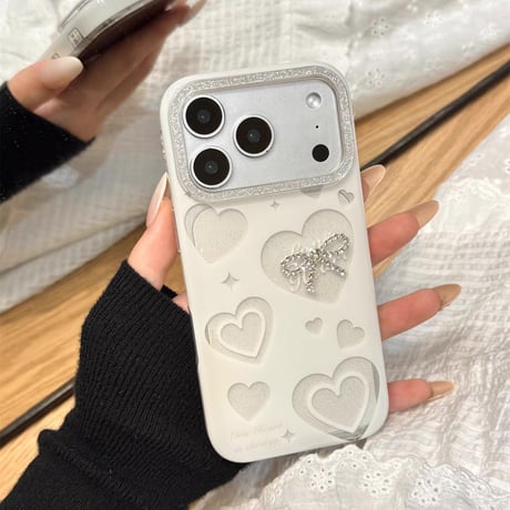 【お取り寄せ商品】iPhoneケース スマホケース iPhone17 iPhone16 iPhone15 かわいい 大人女子 おしゃれ リボン ラメ L9418