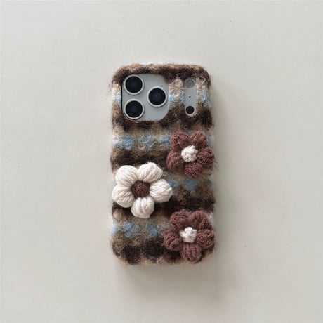 【お取り寄せ商品】iPhoneケース スマホケース iPhone17 iPhone16 iPhone15 もこもこ ブラウン 秋冬 大人可愛い M7099