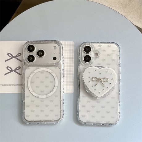 【お取り寄せ商品】iPhoneケース スマホケース iPhone17 iPhone16 iPhone15 韓国 可愛い リボン ラメ magsafe M7181