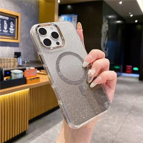 【お取り寄せ商品】iPhoneケース スマホケース iPhone16 iPhone15 iPhone14 韓国 グラデーション ラメ MagSafe メタリック シンプル L9829