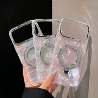 【お取り寄せ商品】iPhoneケース スマホケース iPhone17 iPhone16 iPhone15 シェル メタリック スタンド機能 キラキラ M7108