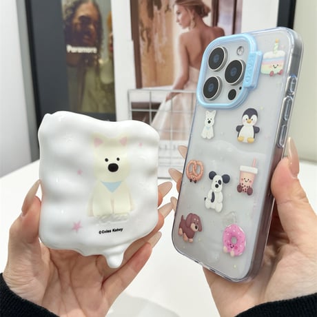 【お取り寄せ商品】iPhoneケース スマホケース iPhone15 iPhone14 フレーム キャラクター クリーム L8934
