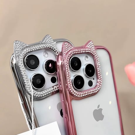 【お取り寄せ商品】iPhoneケース スマホケース iPhone15 iPhone14 猫耳 カメラ フレーム L8921