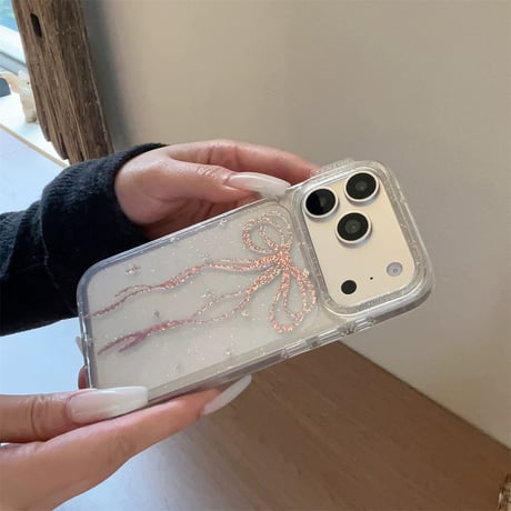 【お取り寄せ商品】iPhoneケース スマホケース iPhone17 iPhone16 iPhone15 iPhone14 リボン ラメ 韓国 可愛い M7164