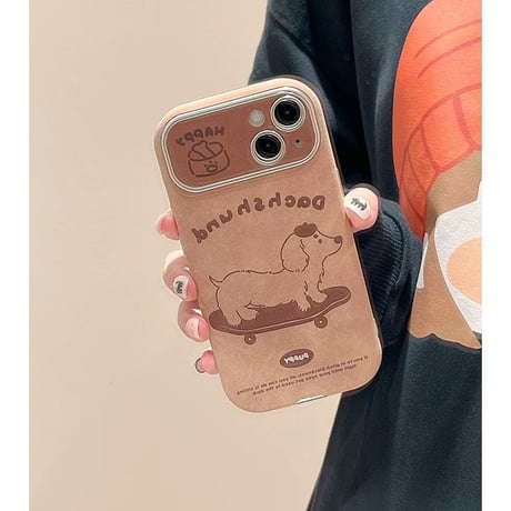 【お取り寄せ商品】iPhoneケース スマホケース iPhone16 iPhone15 iPhone14 コルク ブラウン 犬 L9114