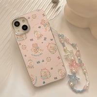 【お取り寄せ商品】iPhoneケース スマホケース iPhone15 iPhone14 ストラップ付き クマ bear レトロ ファンシー かわいい 韓国風 L7478