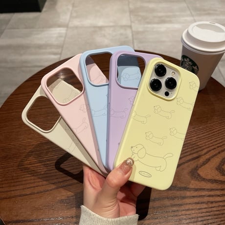 【お取り寄せ商品】iPhoneケース スマホケース iPhone15 iPhone14 シンプル 犬柄 パステル L8368