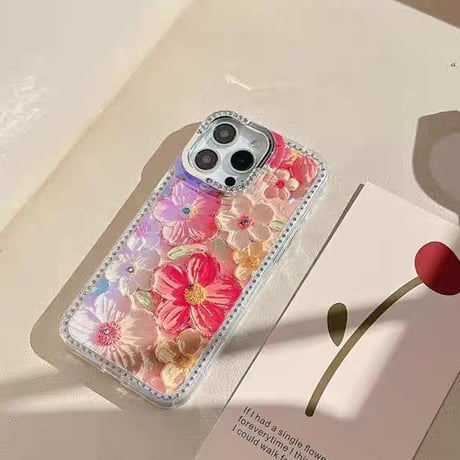 【お取り寄せ商品】iPhoneケース スマホケース iPhone16 iPhone15 iPhone14 かわいい 春 花柄 おしゃれ 韓国 L9420