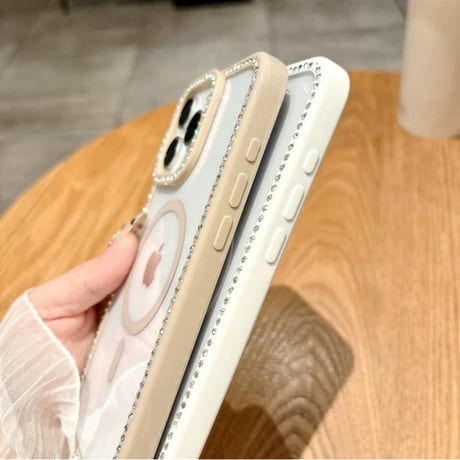 【お取り寄せ商品】iPhoneケース スマホケース iPhone16 iPhone15 iPhone14 大人可愛い シンプル ストーン 推し活 MagSafe L9441