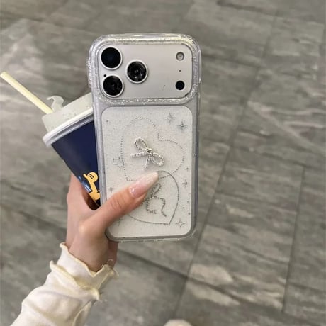 【お取り寄せ商品】iPho neケース スマホケース iPhone17 iPhone16 iPhone15 韓国 可愛い リボン ホワイト M7122