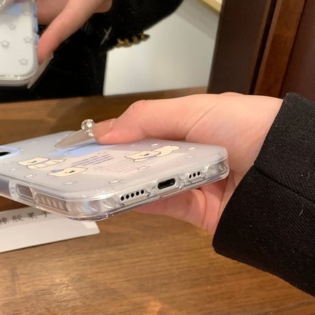 【お取り寄せ商品】iPhoneケース スマホケース iPhone17 iPhone16 iPhone15 韓国キャラ 可愛い 犬 ブルー  M7138