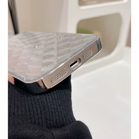 【お取り寄せ商品】iPhoneケース スマホケース iPhone15 iPhone14 シンプル シルバー キラキラ L8261