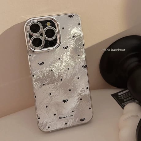 【お取り寄せ商品】iPhoneケース スマホケース iPhone15 iPhone14 リボン 光沢 大人っぽ 韓国風 L7532