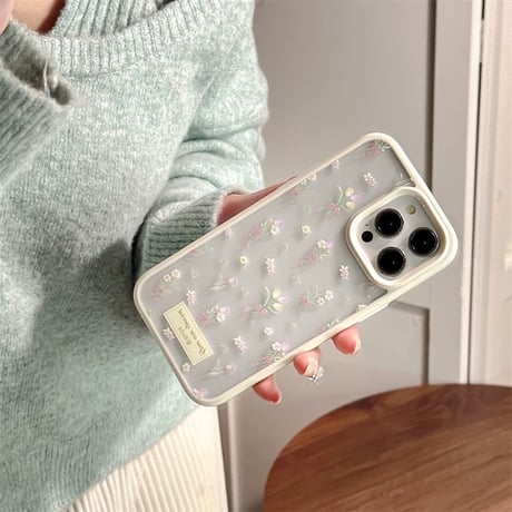 【お取り寄せ商品】iPhoneケース スマホケース iPhone16 iPhone15 iPhone14 おしゃれ 花柄 大人可愛い ホワイト L9858