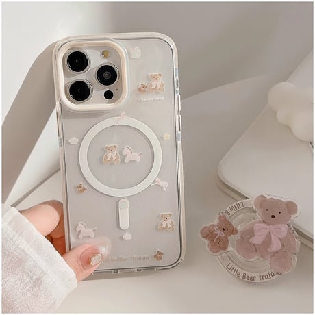 【お取り寄せ商品】iPhoneケース スマホケース iPhone15 iPhone14 テディーベアー MagSafe L8242