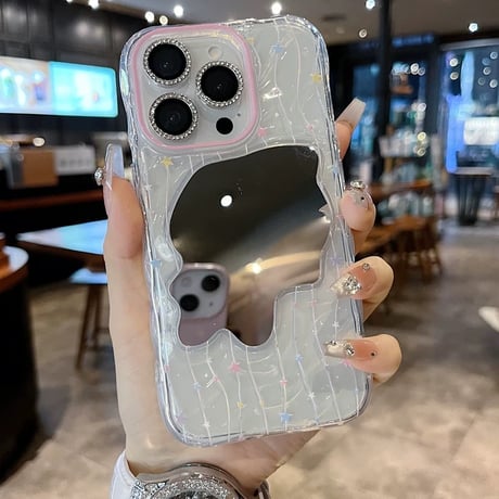 【お取り寄せ商品】iPhoneケース スマホケース iPhone16 iPhone15 iPhone14 ミラー付き おしゃれ 可愛い 韓国 L9857