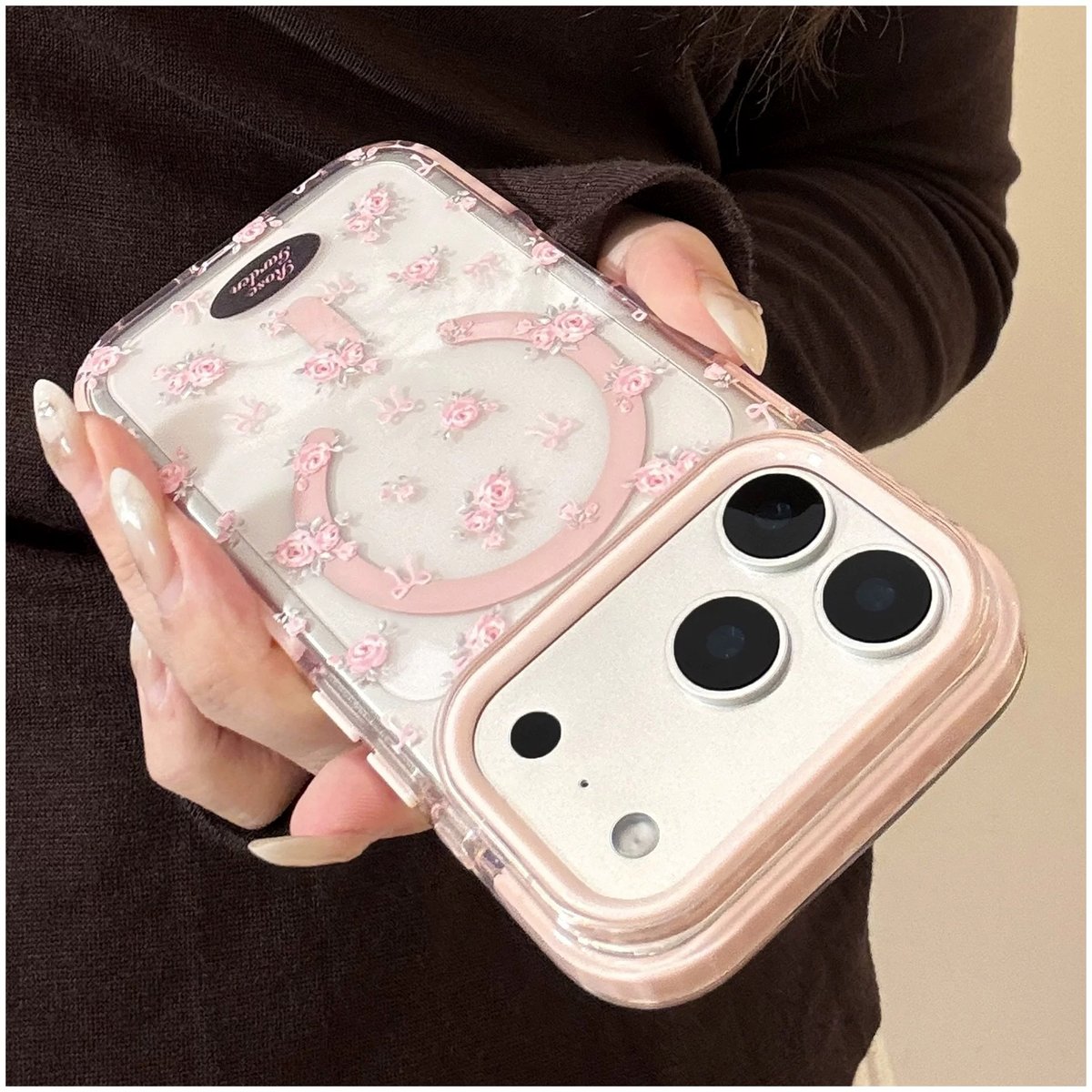 SpritSblom リボン付きピンクiPhone17proケース Amazon.co.jp: いphone17pro ケース 可愛い リボン クリア レンズ全面