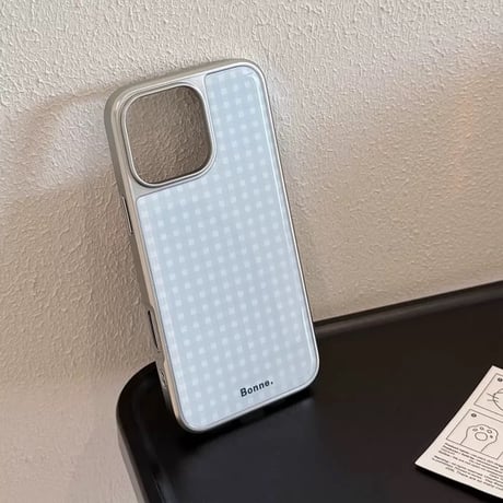 【お取り寄せ商品】iPhoneケース スマホケース iPhone16 iPhone15 iPhone14 シンプル 可愛い くすみカラー チェック柄 L9558