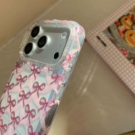 【お取り寄せ商品】iPhoneケース スマホケース iPhone17 iPhone16 iPhone15 リボン ピンク 韓国 可愛い ガーリー M7153
