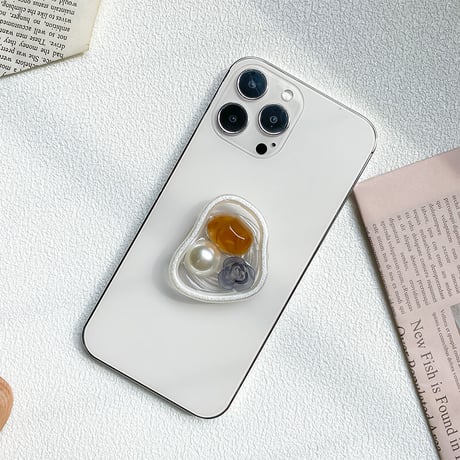 【お取り寄せ商品】iPhone グリップ パール ニュアンス 大人女子 落下防止 L5613