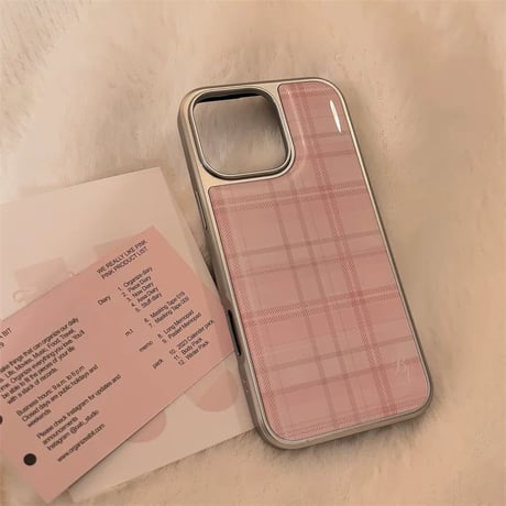 【お取り寄せ商品】iPhoneケース スマホケース iPhone16 iPhone15 iPhone14 かわいい キュート チェック柄 L9357