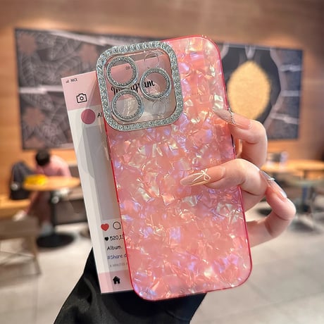 【お取り寄せ商品】iPhoneケース スマホケース iPhone16 iPhone15 iPhone14 大人 可愛い シェル ストーン L9180