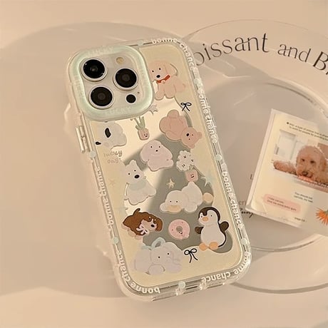 【お取り寄せ商品】iPhoneケース スマホケース iPhone15 iPhone14 キャラクター アニマル ミラー L8325